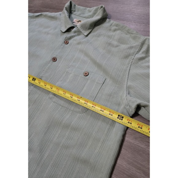 Joe Marlin‎ Shirt Mens XL Green Rayon Short Sleeve Collared Button Down - Picture 7 of 9
